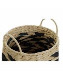 Set di Cestini DKD Home Decor Nero Marrone Chiaro Fibra naturale Boho 30 x 30 x 30 cm 2 Pezzi (2 Unità)