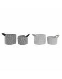 Set di Cestini DKD Home Decor Nero Grigio Fibra naturale Loft (18 x 18 x 14 cm)