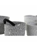 Set di Cestini DKD Home Decor Nero Grigio Fibra naturale Loft (18 x 18 x 14 cm)