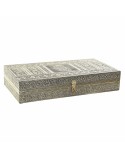 Caja-Joyero DKD Home Decor Madera Aluminio Árabe Flor (1 pcs) (38 x 20 x 7.5 cm)