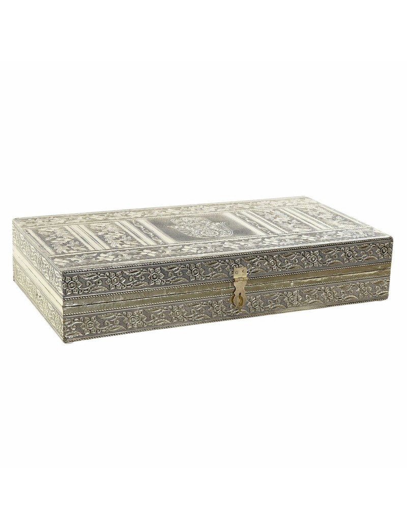 Caja-Joyero DKD Home Decor Madera Aluminio Árabe Flor (1 pcs) (38 x 20 x 7.5 cm)