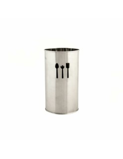 Vassoio Portaposate DKD Home Decor Argentato Acciaio inossidabile Plastica 10 x 10 x 18 cm