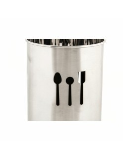 Range-couverts DKD Home Decor Argenté Acier inoxydable Plastique 10 x 10 x 18 cm