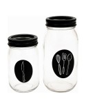 Range-couverts Vivalto Noir Transparent Métal verre 9 x 9 x 17 cm