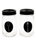 Range-couverts Vivalto Noir Transparent Métal verre 9 x 9 x 17 cm