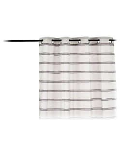 Curtain Net curtain Stripes Grey Polyester (140 x 260 cm)