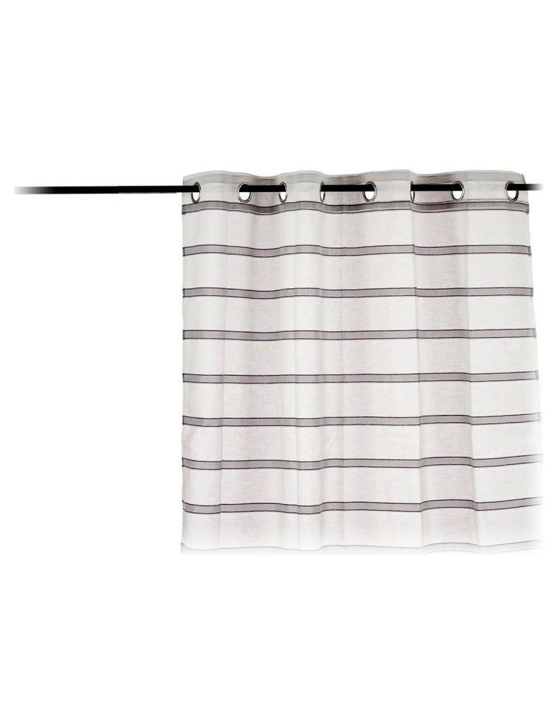 Cortina Visillo Rayas Gris Poliéster (140 x 260 cm)