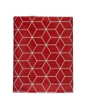 Tablecloth Kinvara CUBIC-26195-1 White Maroon Thin canvas