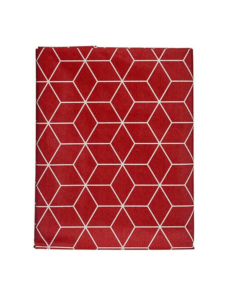 Toalha de Mesa Kinvara CUBIC-26195-1 Branco Grená Loneta