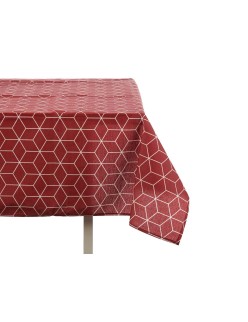 Toalha de Mesa Kinvara CUBIC-26195-1 Branco Grená Loneta