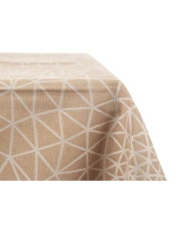 Toalha de Mesa Kinvara Branco Bege Jacquard