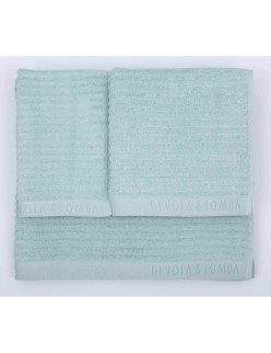 Ensemble de serviettes de toilette Devota & Lomba Vert 100 % coton (3 pcs)