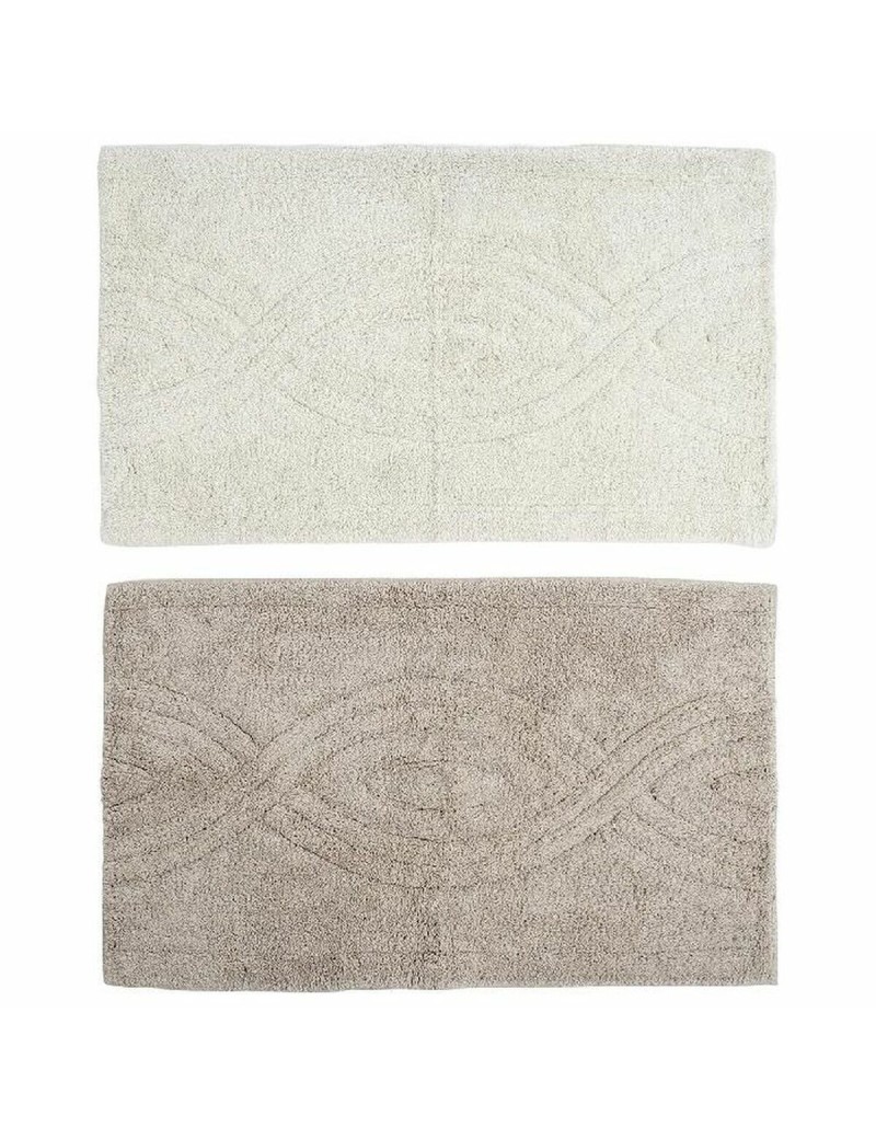 Alfombra DKD Home Decor Marrón Beige Algodón (2 pcs) (80 x 50 x 2 cm)
