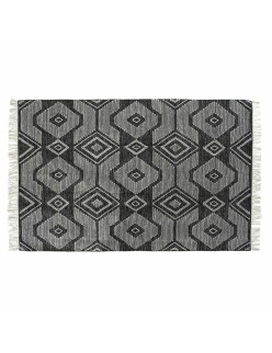 Alfombra DKD Home Decor Blanco Negro Algodón (200 x 290 x 1 cm)