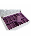 Caja-Joyero DKD Home Decor Relojes 29 x 20 x 9,5 cm Cristal Lila Blanco Madera MDF