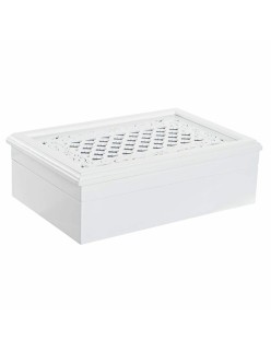 Box-Schmuckkästchen DKD Home Decor Uhren 29 x 20 x 9,5 cm Kristall Lila Weiß Holz MDF