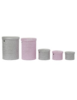 Set di Cestini DKD Home Decor polipropilene (42 x 42 x 50 cm) (5 pcs)