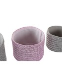 Set di Cestini DKD Home Decor Grigio Rosa polipropilene 27 x 27 x 17 cm