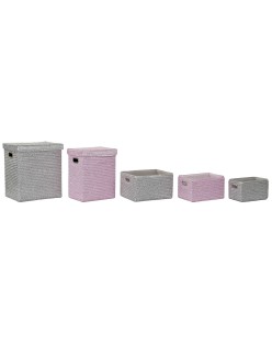 Set di Cestini DKD Home Decor polipropilene (42 x 33 x 50 cm) (5 pcs)