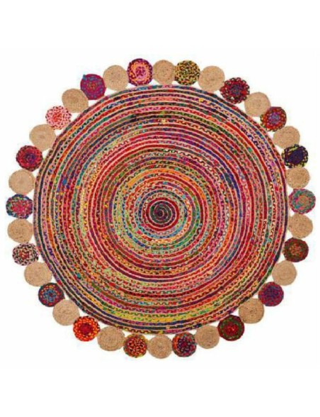 Tapis DKD Home Decor Coton Multicouleur Jute (200 x 200 x 1 cm) Tapis DKD Home Decor Coton Multicouleur Jute (200 x 200 x 1 cm)