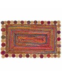 Tapis DKD Home Decor Coton Multicouleur Jute (160 x 230 x 1 cm)