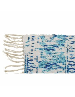 Tapis DKD Home Decor Bleu Coton Chenille (60 x 240 x 1 cm)