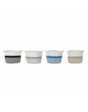 Cestino DKD Home Decor Azzurro Nero Beige Grigio 25 x 25 x 20 cm (4 Pezzi)