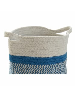 Cabaz DKD Home Decor Azul Preto Bege Cinzento 25 x 25 x 20 cm (4 Peças)