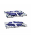 Mantel y servilletas DKD Home Decor Azul Blanco 150 x 150 x 0,5 cm (2 Unidades)
