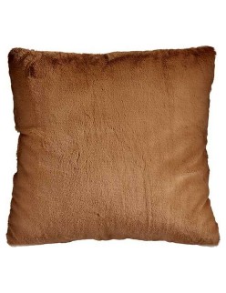 Almofada Com pelo Castanho Pele Sintética (60 x 2 x 60 cm)