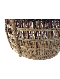 Set di Cestini DKD Home Decor Naturale Lilla Erba di mare Tropicale 39 x 39 x 41 cm 3 Pezzi