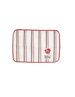 Mantel Individual Kinvara Bon Apetit Blanco Rojo