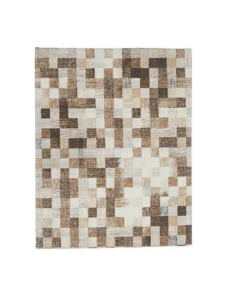Tablecloth Kinvara CUADROS-B Beige Thin canvas