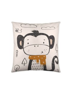 Capa de travesseiro Popcorn Scarf Monkey (60 x 60 cm)