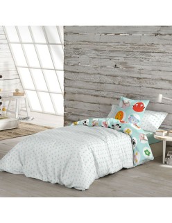 Copripiumino Lemon Ribbon Points Singolo 150 x 220 cm Reversibile