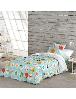 Copripiumino Lemon Ribbon Points Singolo 150 x 220 cm Reversibile