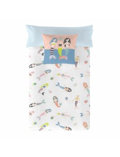Capa nórdica Naturals Mermaids Solteiro 180 x 220 cm