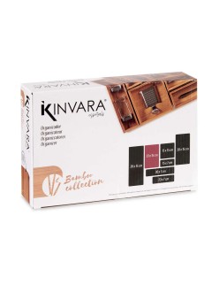 Organizador para Cajones Kinvara WD2021329419-B Marrón Natural Bambú 15 x 5 x 23 cm Apilable