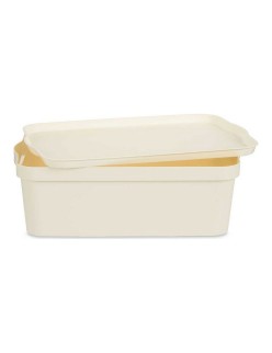 Caja de Almacenaje con Tapa Kipit TP595-4 Crema Plástico 14 L 29,5 x 14,3 x 45 cm