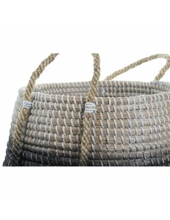 Set di Cestini DKD Home Decor Naturale Grigio Erba di mare (52 x 52 x 44 cm) (2 pcs)