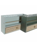Contenitore per Sistemare Multiuso DKD Home Decor LD-181379 Verde polipropilene Legno MDF 30 x 9 x 17 cm (2 Unità)