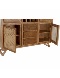 Stand Espositore DKD Home Decor Vetro Marrone Rattan Acacia (160 x 41 x 153 cm)