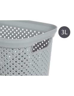 Basket Kipit Grey Plastic 3 L 16,5 x 12,5 x 23 cm
