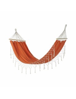 Hamac DKD Home Decor Orange Polyester Coton Pin Frange (255 x 80 x 28 cm)