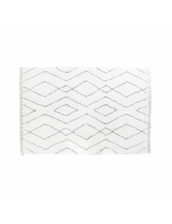 Alfombra DKD Home Decor Blanco Gris Rombos Scandi Ø 9,4 cm 120 x 180 x 3 cm