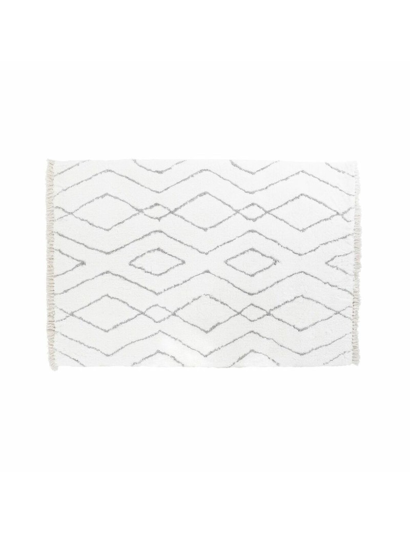 Teppich DKD Home Decor Weiß Grau Rhombusse Scandi Ø 9,4 cm 120 x 180 x 3 cm
