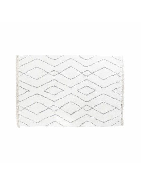 Teppich DKD Home Decor Weiß Grau Rhombusse Scandi Ø 9,4 cm 120 x 180 x 3 cm Teppich DKD Home Decor Weiß Grau Rhombusse Scandi Ø 9,4 cm 120 x 180 x 3 cm