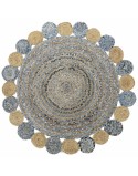Tappeto DKD Home Decor Azzurro Multicolore Indiano (200 x 200 x 1 cm)