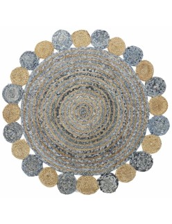 Alfombra DKD Home Decor Azul Multicolor Indio (200 x 200 x 1 cm)