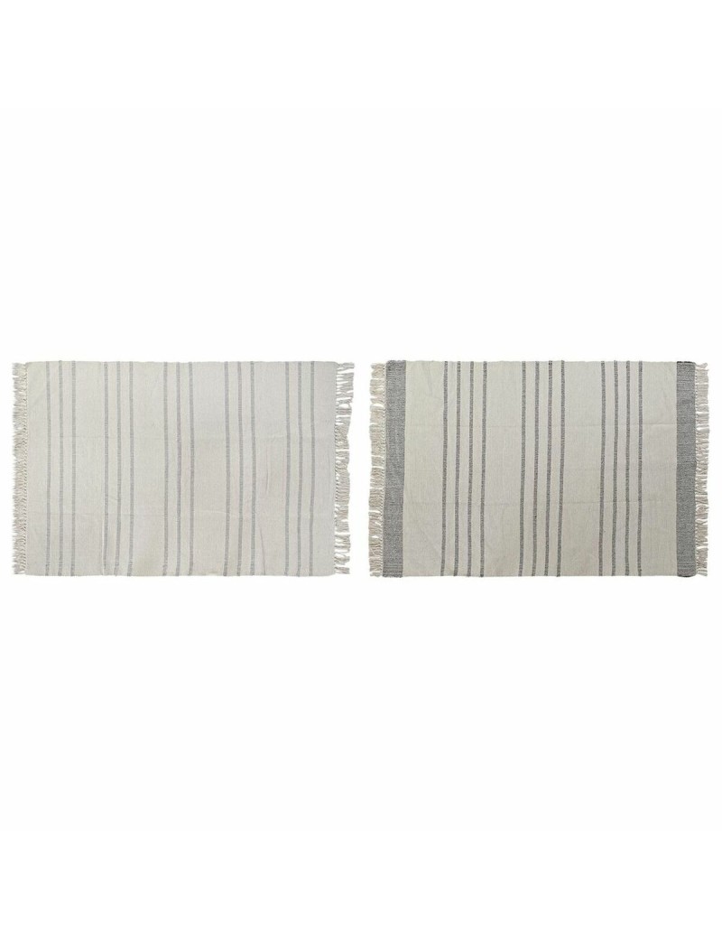 Teppich DKD Home Decor 120 x 180 x 0,75 cm Grau Polyester Weiß Randbereich Boho (2 Stück)